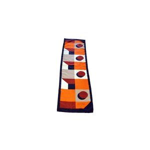 1950s Jacques Fath silk scarf geometric design reverse rolled hem Made in France